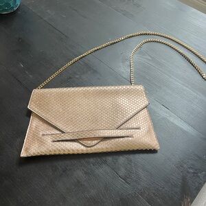 Victoria Napoli of Italy leather Elegant Gold Chain Clutch